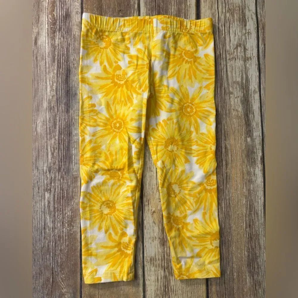 KidsβYellowβFloralβCapriβleggings